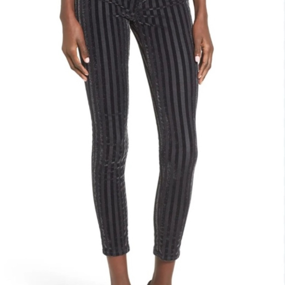 Black and Velvet Striped Jeans